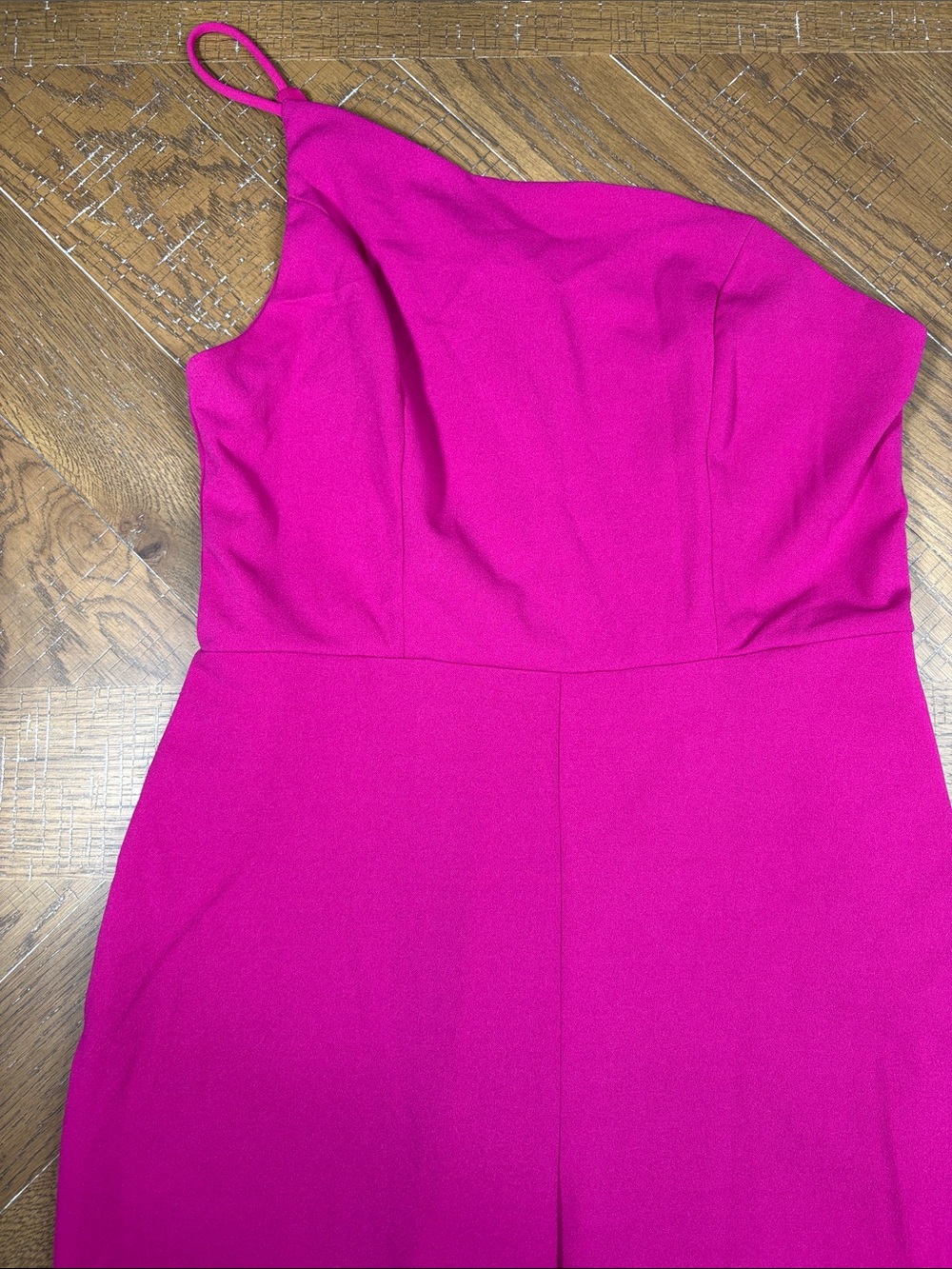 One-Shoulder Fuchsia Jumpsuit